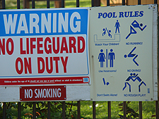 They guys were making fun of the pool sign.
