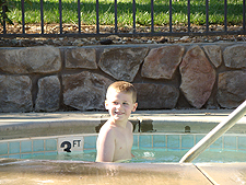 Hunter in the hot tub