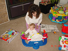 Mommy plays with Hunter.