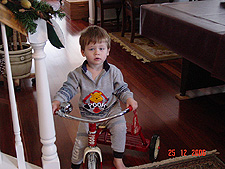 Hunter on his trike